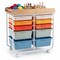 10 Drawer Rolling Storage Cart With Wheels Organizer MDF Top Metal Frame For Office Craft Supplies